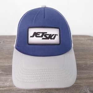Kawasaki Jet Ski Hat Cap Snap Back Blue Gray White Mesh Trucker Patch PWC